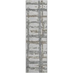 Premium Machine Washable Mayfield AMF745 Silver 2'3" x 7'6" Runner Rug