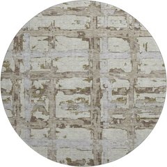 Premium Machine Washable Mayfield AMF745 Taupe 8' x 8' Round Rug