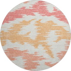 Premium Machine Washable Mayfield AMF746 Coral 8' x 8' Round Rug