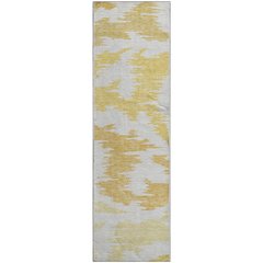 Premium Machine Washable Mayfield AMF746 Gold 2'3" x 7'6" Runner Rug