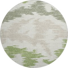 Premium Machine Washable Mayfield AMF746 Green 8' x 8' Round Rug