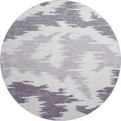 Premium Machine Washable Mayfield AMF746 Purple 8' x 8' Round Rug