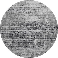Premium Machine Washable Mayfield AMF747 Black 8' x 8' Round Rug