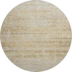 Premium Machine Washable Mayfield AMF747 Gold 8' x 8' Round Rug