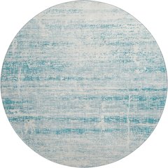 Premium Machine Washable Mayfield AMF747 Teal 8' x 8' Round Rug