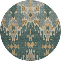 Premium Machine Washable Mayfield AMF748 Cactus 8' x 8' Round Rug