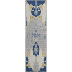 Premium Machine Washable Mayfield AMF748 Navy 2'3" x 7'6" Runner Rug
