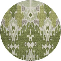 Premium Machine Washable Mayfield AMF748 Olive 8' x 8' Round Rug