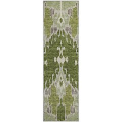 Premium Machine Washable Mayfield AMF748 Olive 2'3" x 7'6" Runner Rug