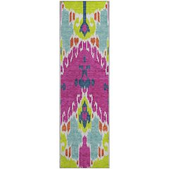 Premium Machine Washable Mayfield AMF748 Pink 2'3" x 7'6" Runner Rug