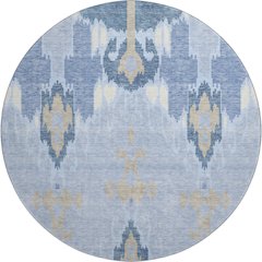 Premium Machine Washable Mayfield AMF748 Sky 8' x 8' Round Rug
