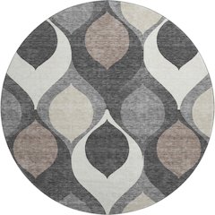 Premium Machine Washable Mayfield AMF749 Gray 8' x 8' Round Rug
