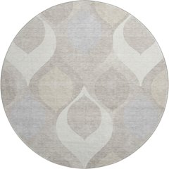 Premium Machine Washable Mayfield AMF749 Ivory 8' x 8' Round Rug