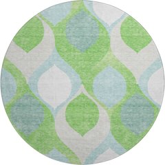 Premium Machine Washable Mayfield AMF749 Lime 8' x 8' Round Rug