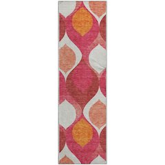 Premium Machine Washable Mayfield AMF749 Pink 2'3" x 7'6" Runner Rug