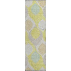 Premium Machine Washable Mayfield AMF749 Yellow 2'3" x 7'6" Runner Rug