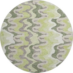 Premium Machine Washable Mayfield AMF750 Aloe 8' x 8' Round Rug