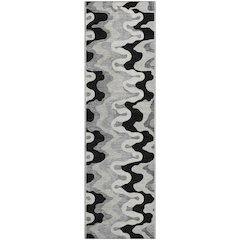 Premium Machine Washable Mayfield AMF750 Black 2'3" x 7'6" Runner Rug