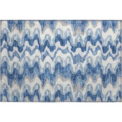 Premium Machine Washable Mayfield AMF750 Blue 1'8" x 2'6" Rug