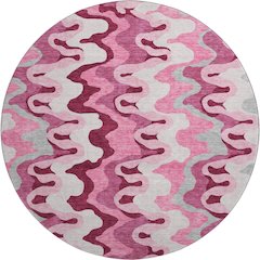 Premium Machine Washable Mayfield AMF750 Blush 8' x 8' Round Rug