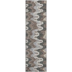 Premium Machine Washable Mayfield AMF750 Charcoal 2'3" x 7'6" Runner Rug