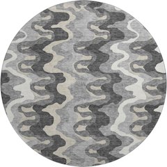 Premium Machine Washable Mayfield AMF750 Gray 8' x 8' Round Rug