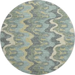 Premium Machine Washable Mayfield AMF750 Sage 8' x 8' Round Rug