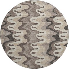 Premium Machine Washable Mayfield AMF750 Taupe 8' x 8' Round Rug