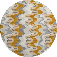 Premium Machine Washable Mayfield AMF750 Terracotta 8' x 8' Round Rug