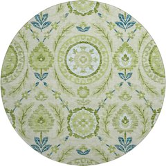 Premium Machine Washable Mayfield AMF751 Aloe 8' x 8' Round Rug