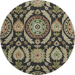 Premium Machine Washable Mayfield AMF751 Black 8' x 8' Round Rug