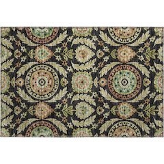 Premium Machine Washable Mayfield AMF751 Black 1'8" x 2'6" Rug