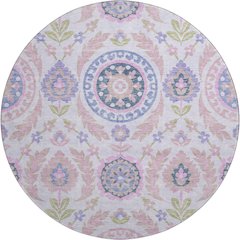 Premium Machine Washable Mayfield AMF751 Blush 8' x 8' Round Rug