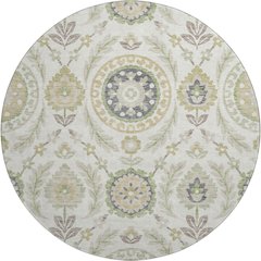 Premium Machine Washable Mayfield AMF751 Ivory 8' x 8' Round Rug