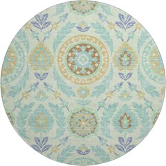 Premium Machine Washable Mayfield AMF751 Mint 8' x 8' Round Rug