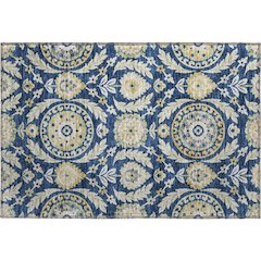 Premium Machine Washable Mayfield AMF751 Navy 1'8" x 2'6" Rug