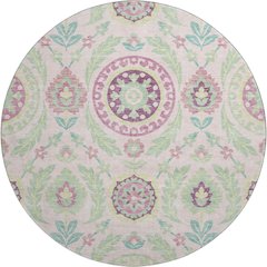 Premium Machine Washable Mayfield AMF751 Pink 8' x 8' Round Rug