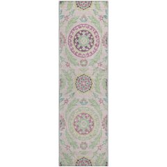 Premium Machine Washable Mayfield AMF751 Pink 2'3" x 7'6" Runner Rug