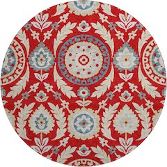 Premium Machine Washable Mayfield AMF751 Red 8' x 8' Round Rug