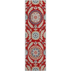 Premium Machine Washable Mayfield AMF751 Red 2'3" x 7'6" Runner Rug