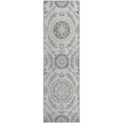 Premium Machine Washable Mayfield AMF751 Silver 2'3" x 7'6" Runner Rug