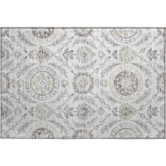 Premium Machine Washable Mayfield AMF751 Silver 1'8" x 2'6" Rug