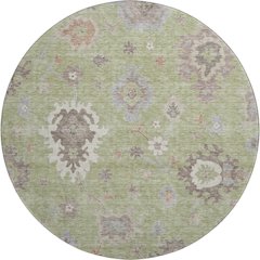 Premium Machine Washable Mayfield AMF753 Aloe 8' x 8' Round Rug