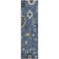 Premium Machine Washable Mayfield AMF753 Blue 2'3" x 7'6" Runner Rug