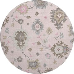 Premium Machine Washable Mayfield AMF753 Pink 8' x 8' Round Rug