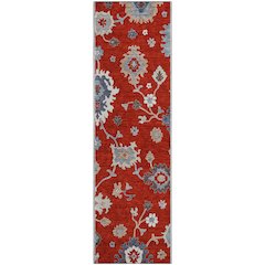 Premium Machine Washable Mayfield AMF753 Red 2'3" x 7'6" Runner Rug
