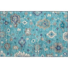 Premium Machine Washable Mayfield AMF753 Teal 1'8" x 2'6" Rug