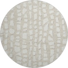 Premium Machine Washable Mayfield AMF754 Beige 8' x 8' Round Rug