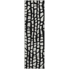 Premium Machine Washable Mayfield AMF754 Black 2'3" x 7'6" Runner Rug