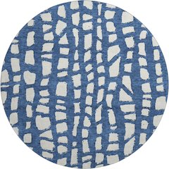 Premium Machine Washable Mayfield AMF754 Navy 8' x 8' Round Rug